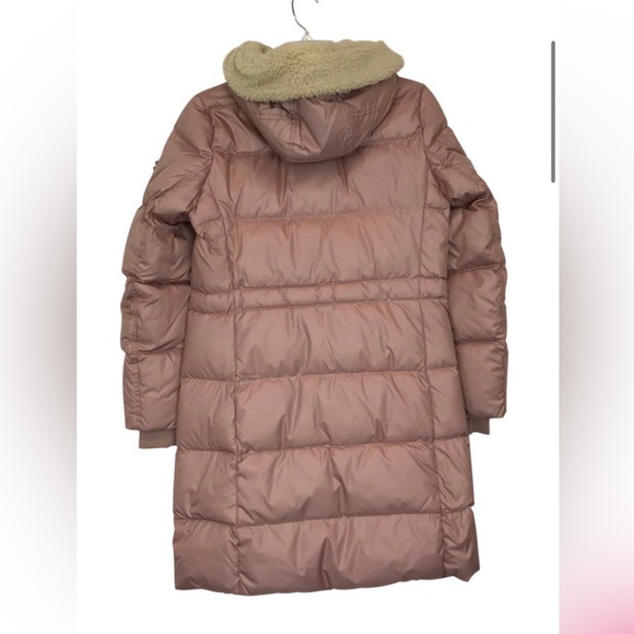 NWT COACH Long Puffer Coat with Faux Shearling  - Pink, Small - Picture 3 of 8